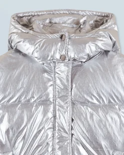FROM FUTURE Outerwear Piumino Crackle Argento Flash Sale