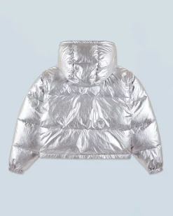 FROM FUTURE Outerwear Piumino Crackle Argento Flash Sale