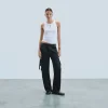 FROM FUTURE Pantaloni Cargo Nero Hot