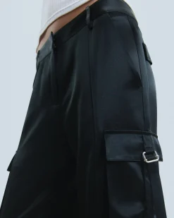 FROM FUTURE Pantaloni Cargo Nero Hot