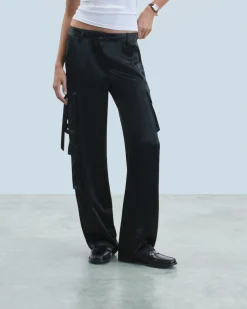 FROM FUTURE Pantaloni Cargo Nero Hot