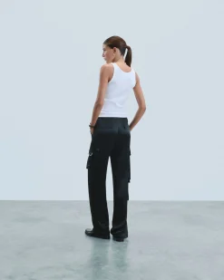 FROM FUTURE Pantaloni Cargo Nero Hot