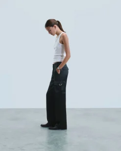 FROM FUTURE Pantaloni Cargo Nero Hot