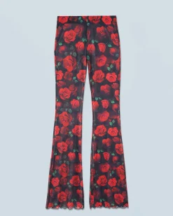 FROM FUTURE Pantaloni Flare Mesh PassionateRose Hot
