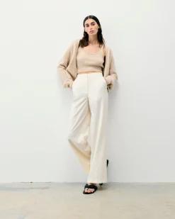 FROM FUTURE Pantaloni Larghi Ecrù Clearance