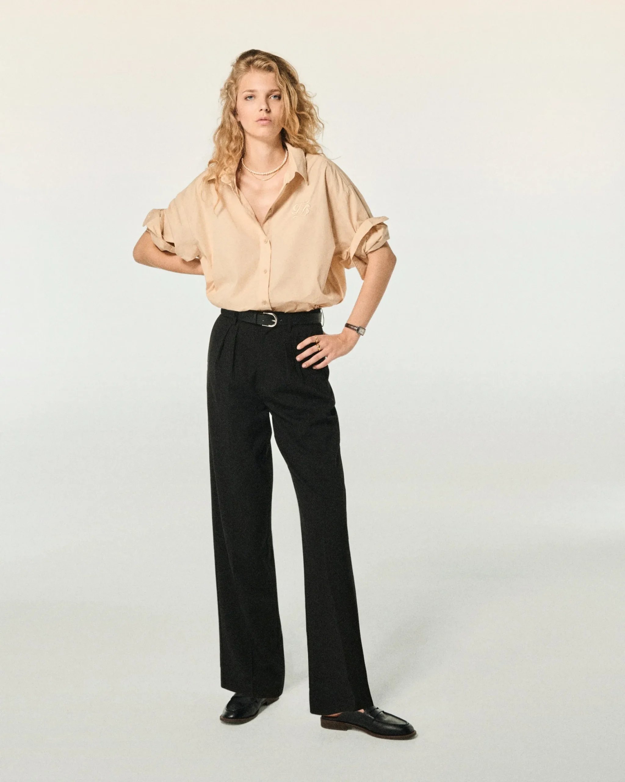 FROM FUTURE Pantaloni Larghi Nero Flash Sale