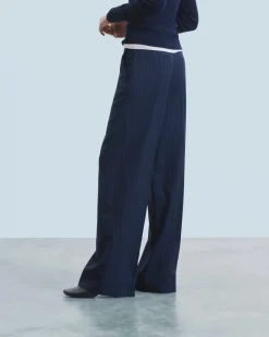 FROM FUTURE Pantaloni Larghi Tailoring NavyStripes Online