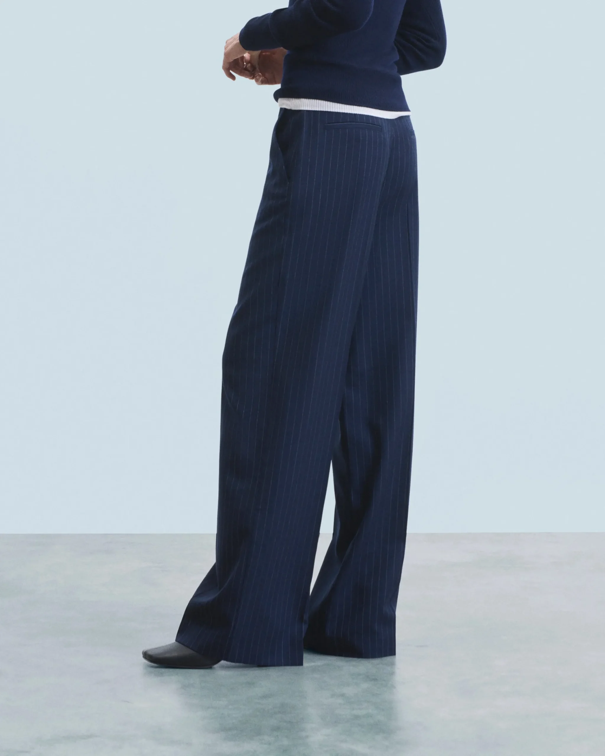 FROM FUTURE Pantaloni Larghi Tailoring NavyStripes Online