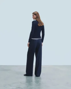 FROM FUTURE Pantaloni Larghi Tailoring NavyStripes Online