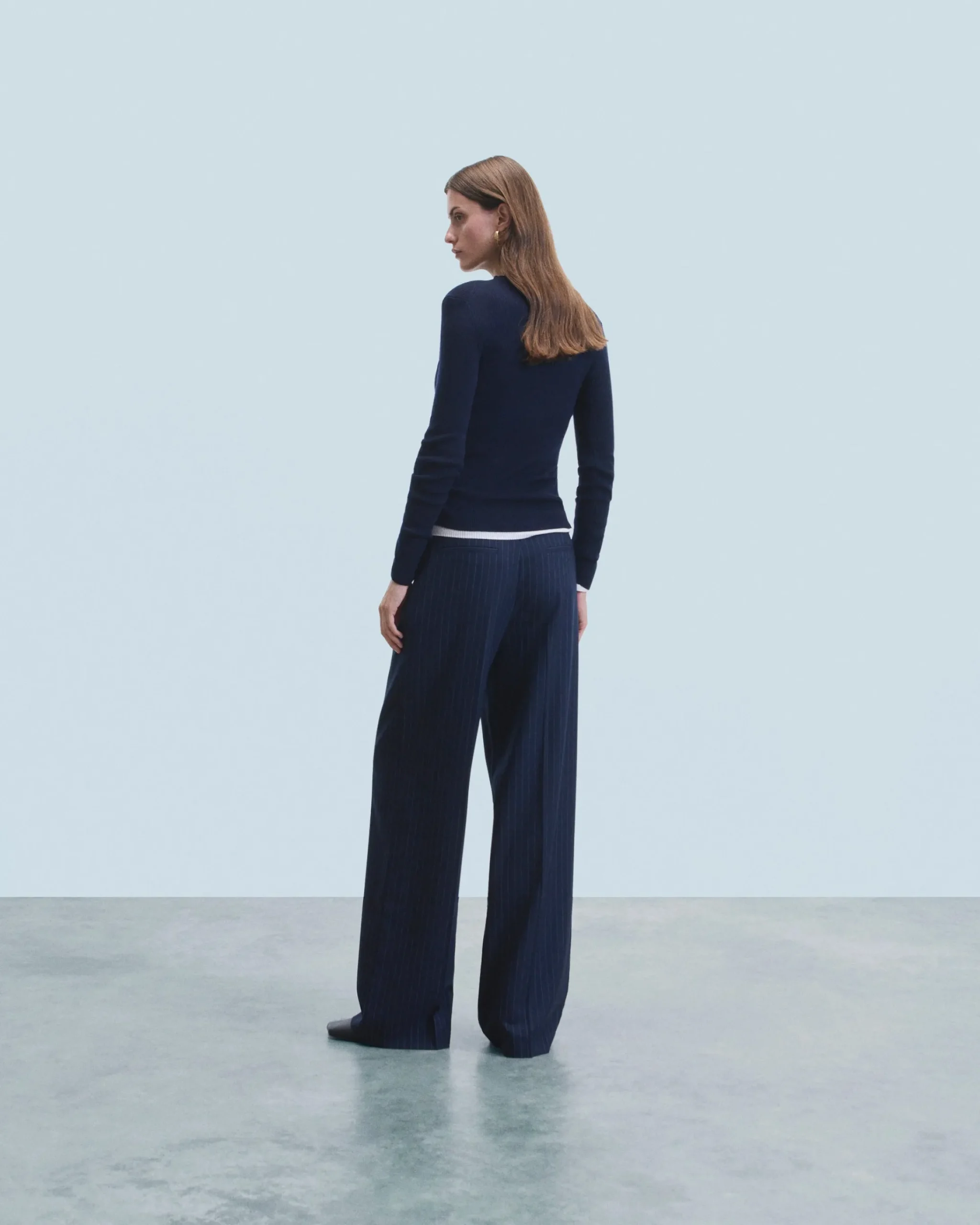 FROM FUTURE Pantaloni Larghi Tailoring NavyStripes Online
