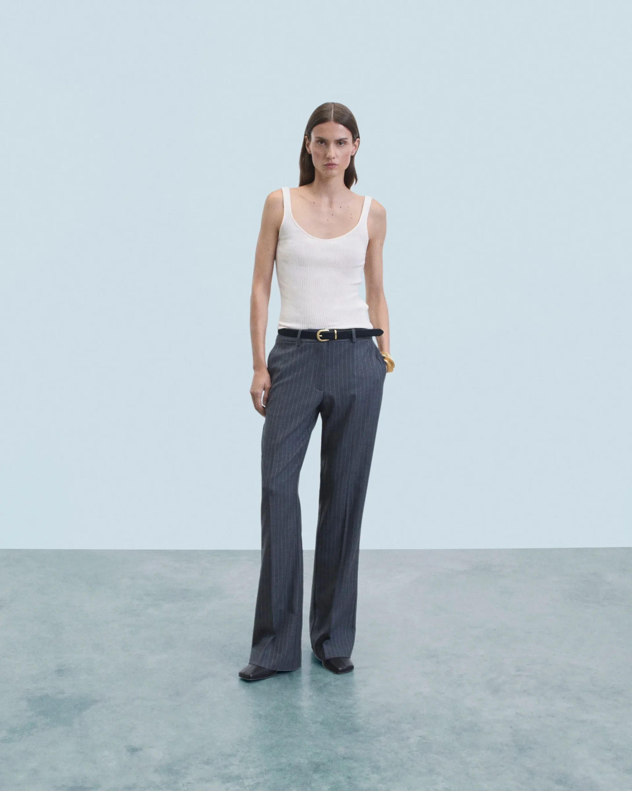 FROM FUTURE Pantaloni Larghi Tailoring GrayStripes Best Sale