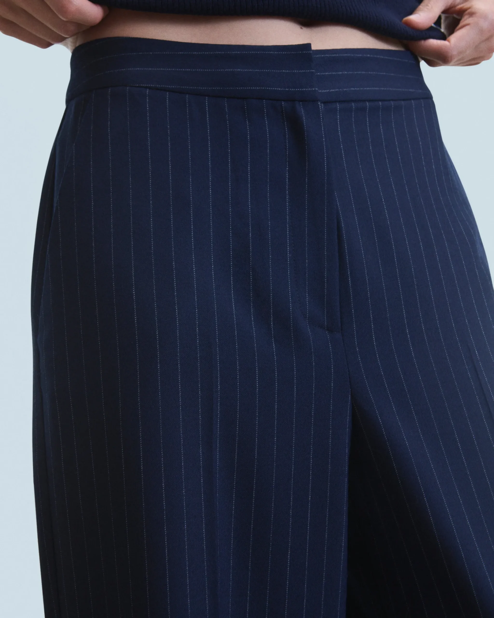 FROM FUTURE Pantaloni Larghi Tailoring NavyStripes Online