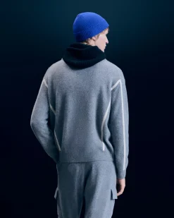 FROM FUTURE Pullover Collo alto con Zip Bande Grigioericascuro Sale