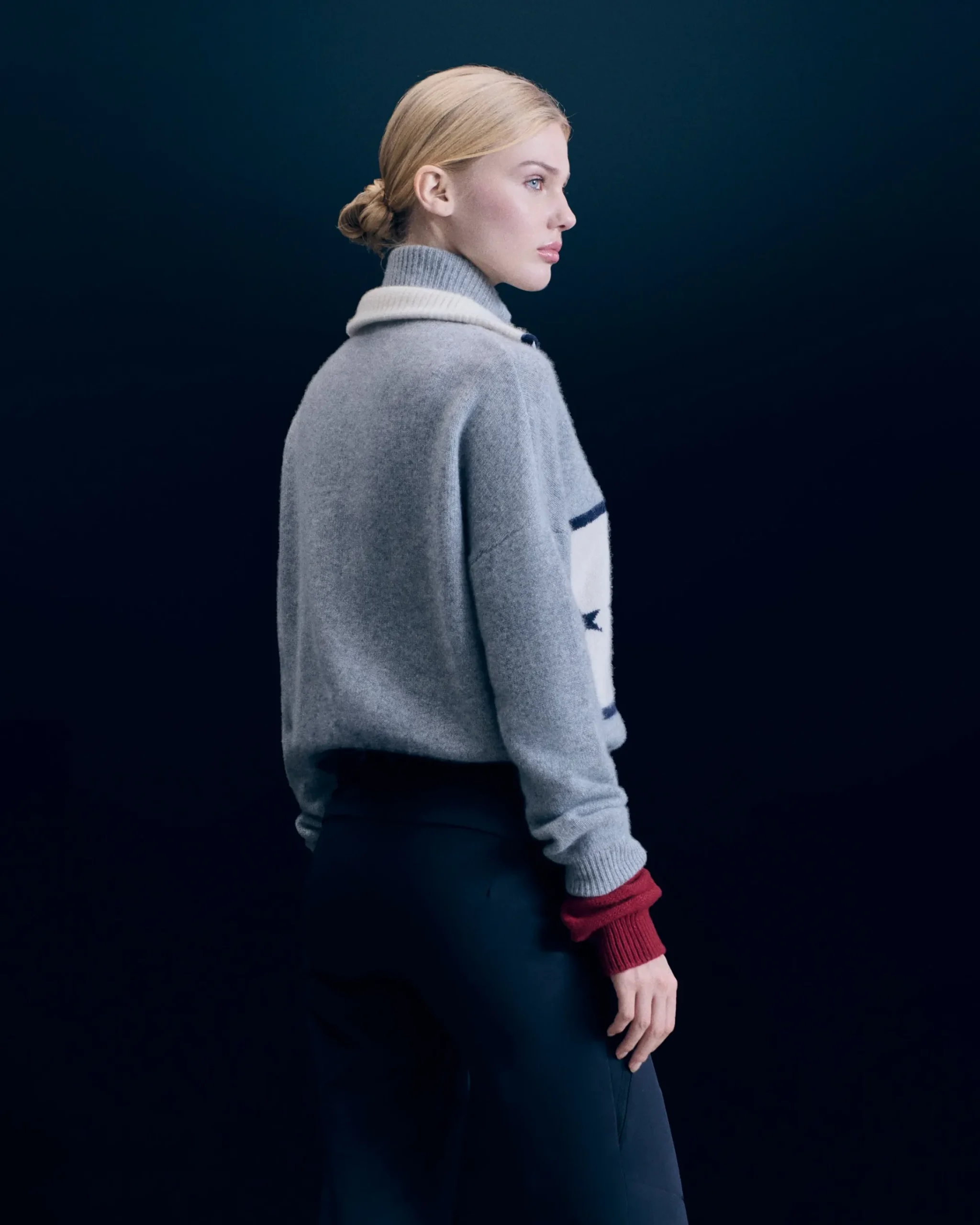 FROM FUTURE Pullover Collo alto con Zip Grigioericascuro Cheap
