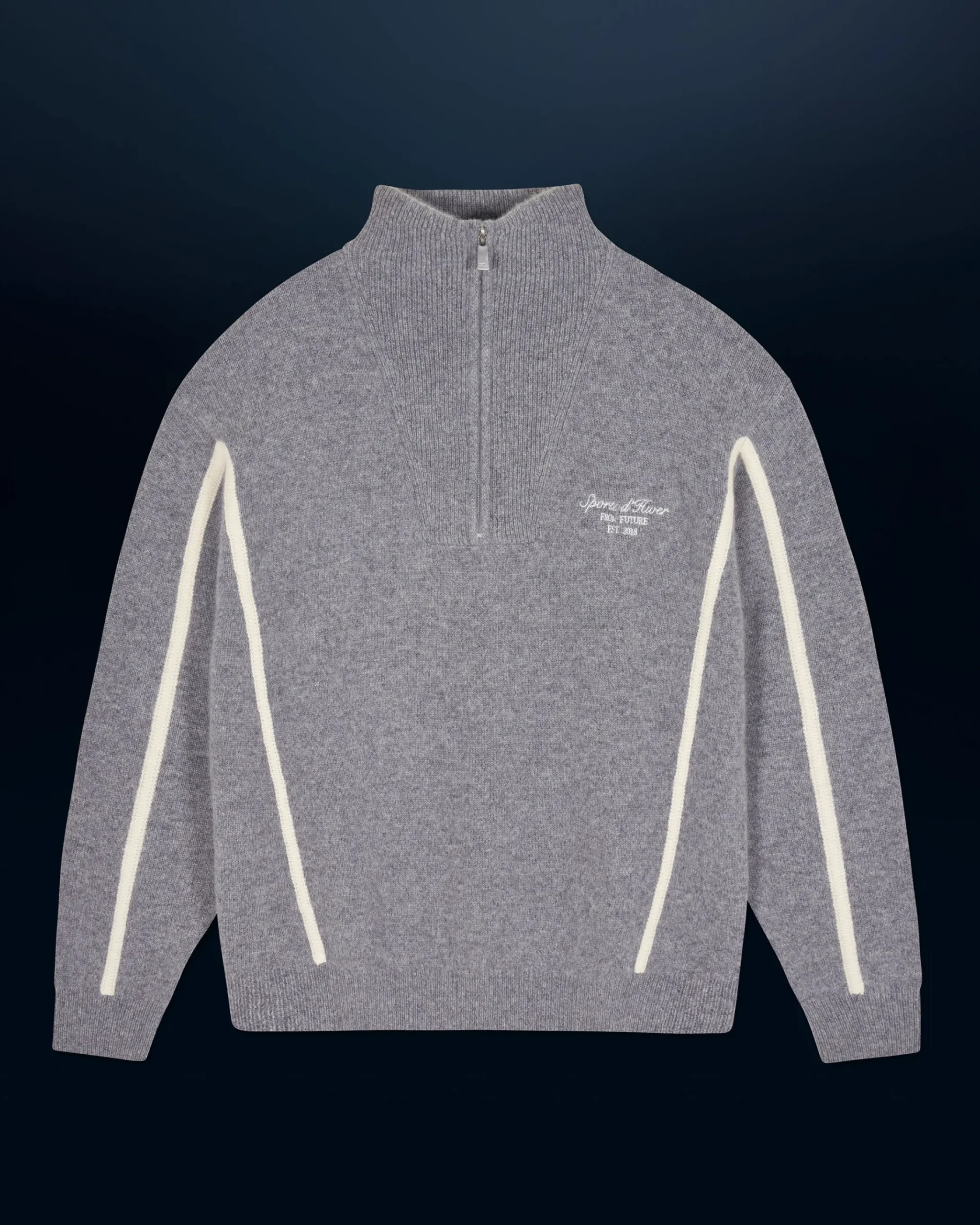 FROM FUTURE Pullover Collo alto con Zip Bande Grigioericascuro Sale