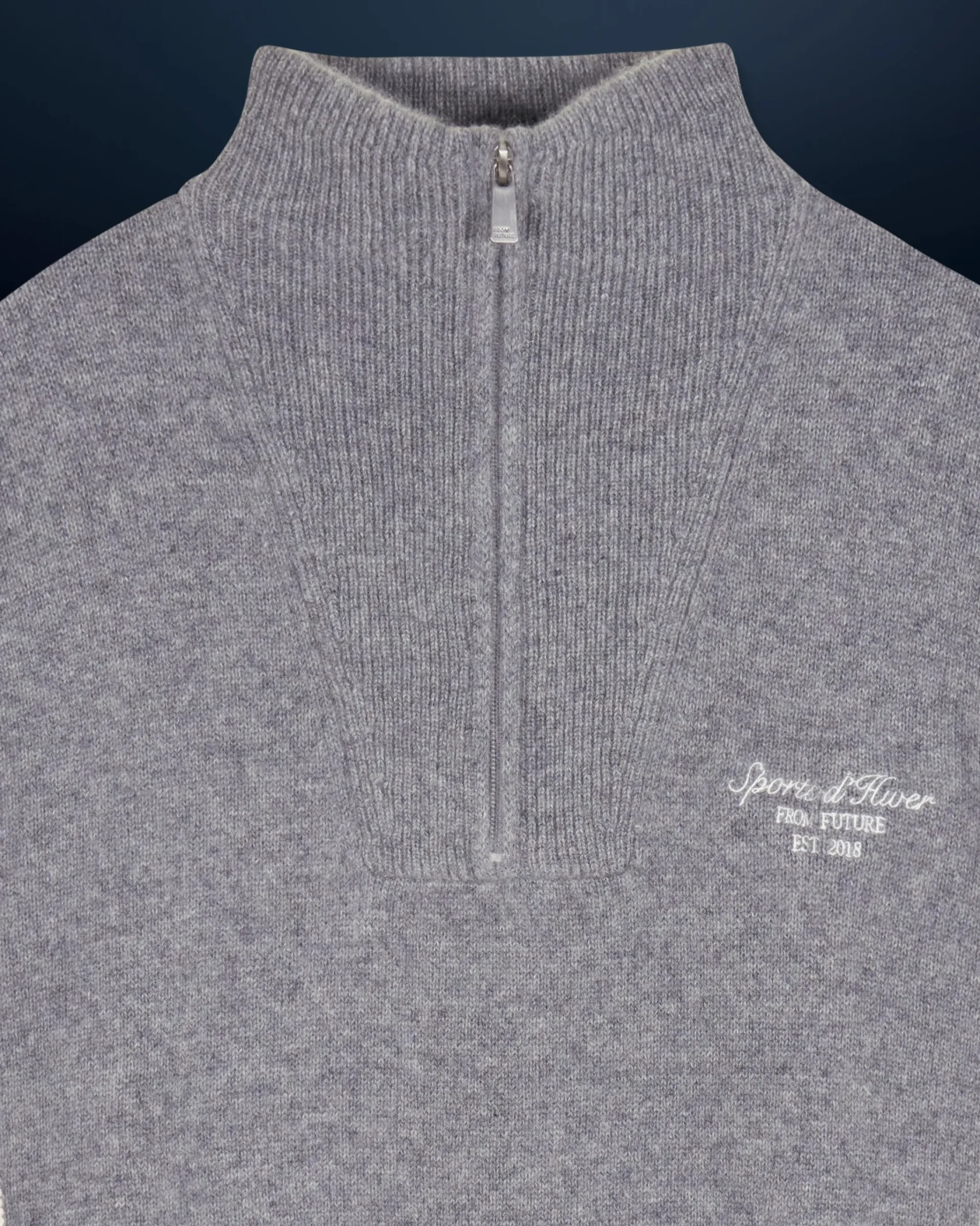 FROM FUTURE Pullover Collo alto con Zip Bande Grigioericascuro Sale