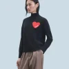 FROM FUTURE Pullover Collo alto Cuore Leggero Nero Outlet