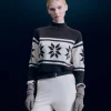 FROM FUTURE Pullover Collo alto Fiocchi di neve Cioccolato New