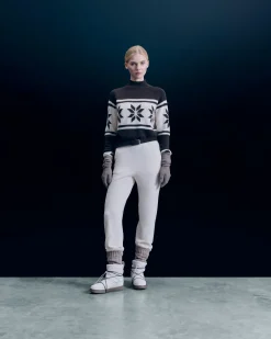 FROM FUTURE Pullover Collo alto Fiocchi di neve Cioccolato New