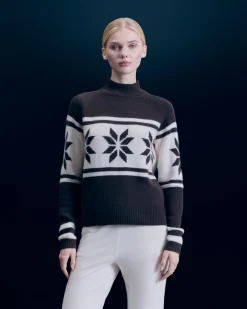 FROM FUTURE Pullover Collo alto Fiocchi di neve Cioccolato New