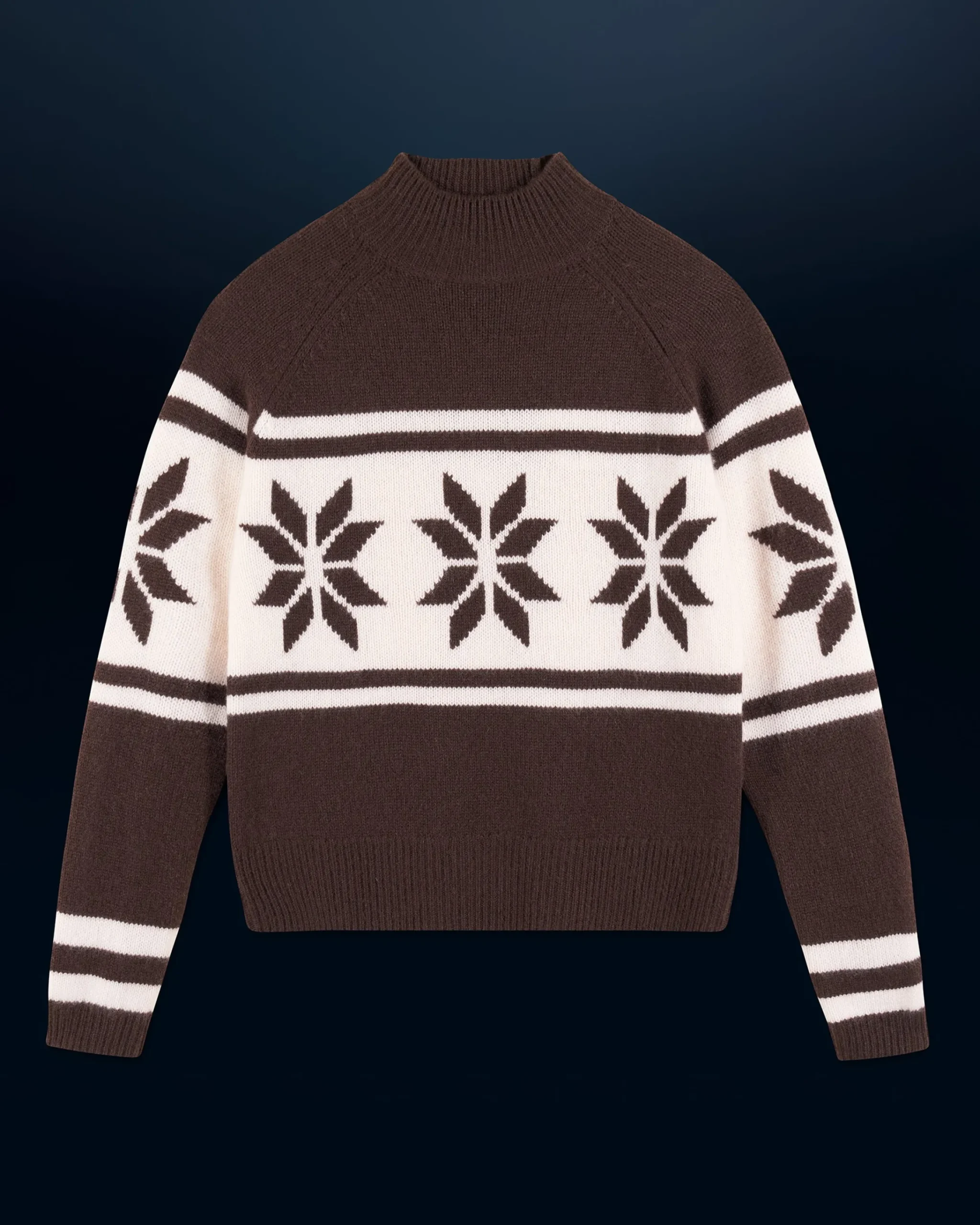 FROM FUTURE Pullover Collo alto Fiocchi di neve Cioccolato New