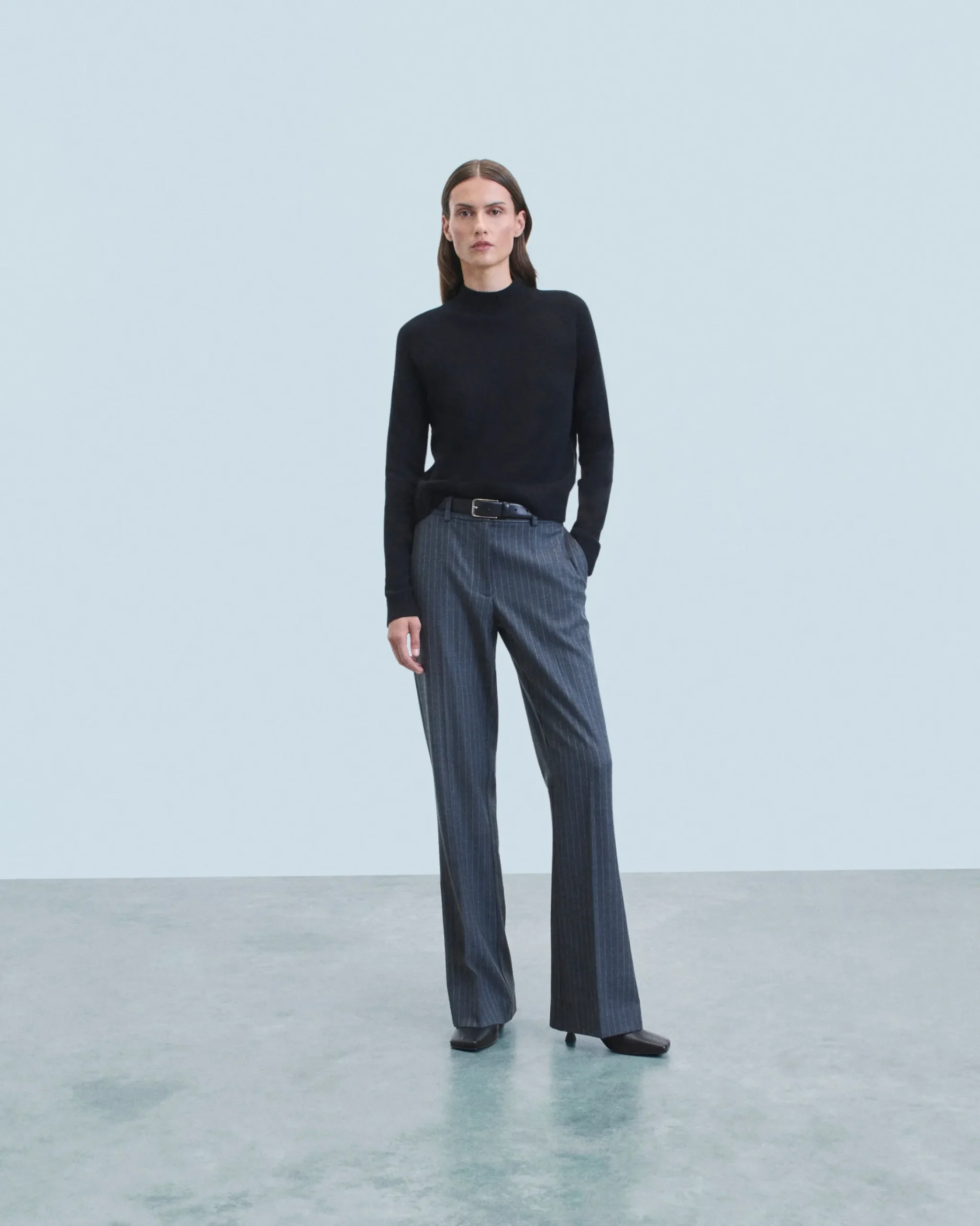 FROM FUTURE Pullover Collo alto Leggero Nero Cheap