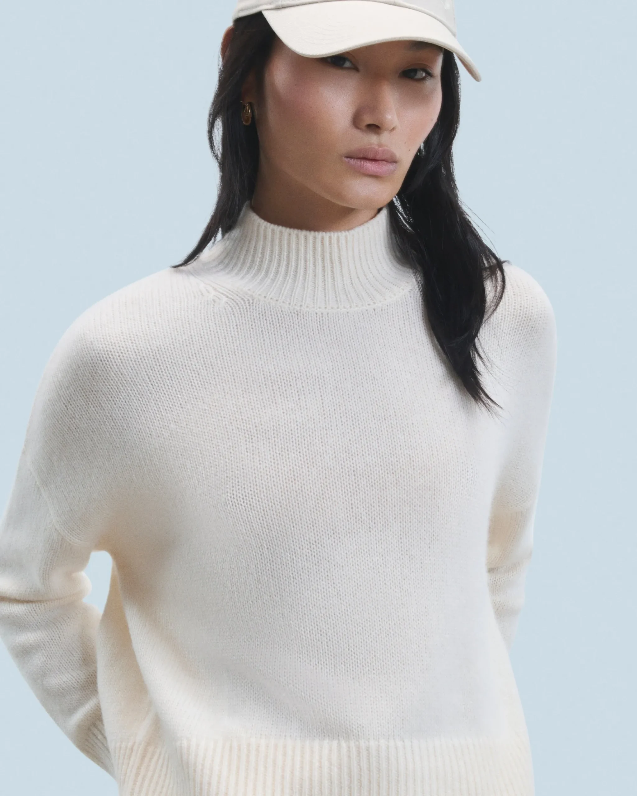 FROM FUTURE Pullover Collo alto Oversize Ecrù Hot