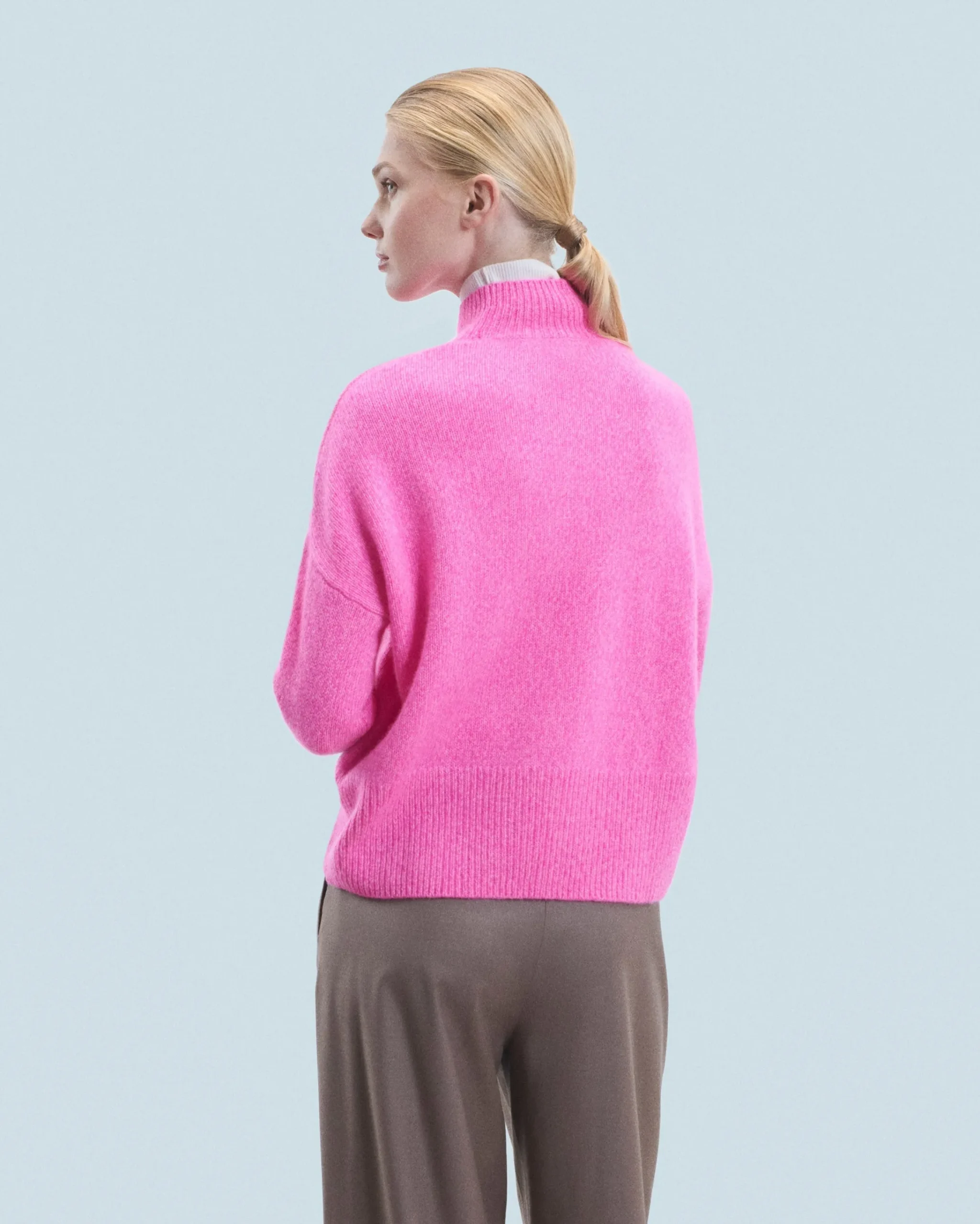 FROM FUTURE Pullover Collo alto Oversize BrightPinkMou Hot