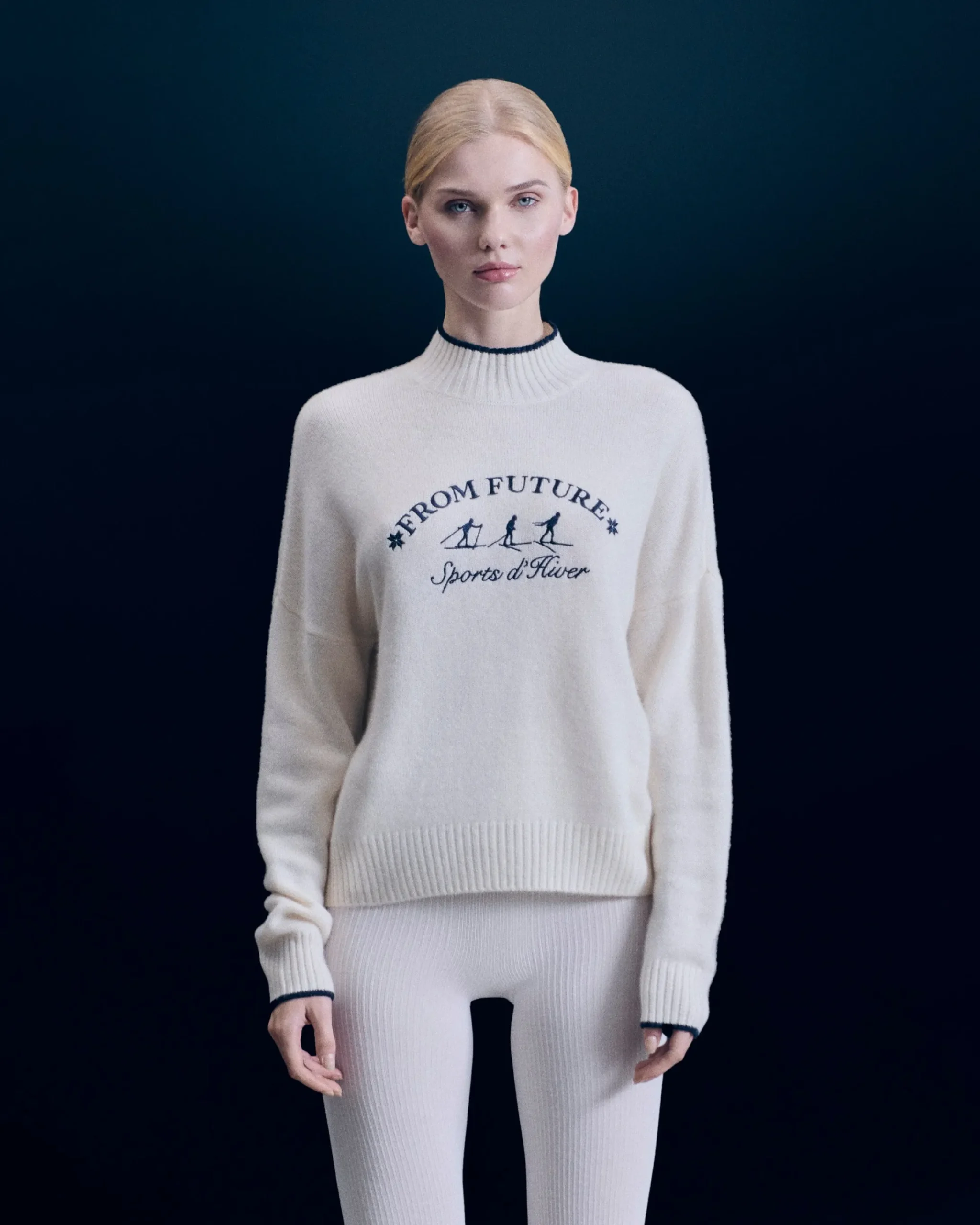 FROM FUTURE Pullover Collo alto Sport invernali Ecrù Cheap