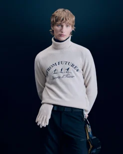 FROM FUTURE Pullover Collo dolcevita Sci di fondo Sabbiadeldeserto Sale