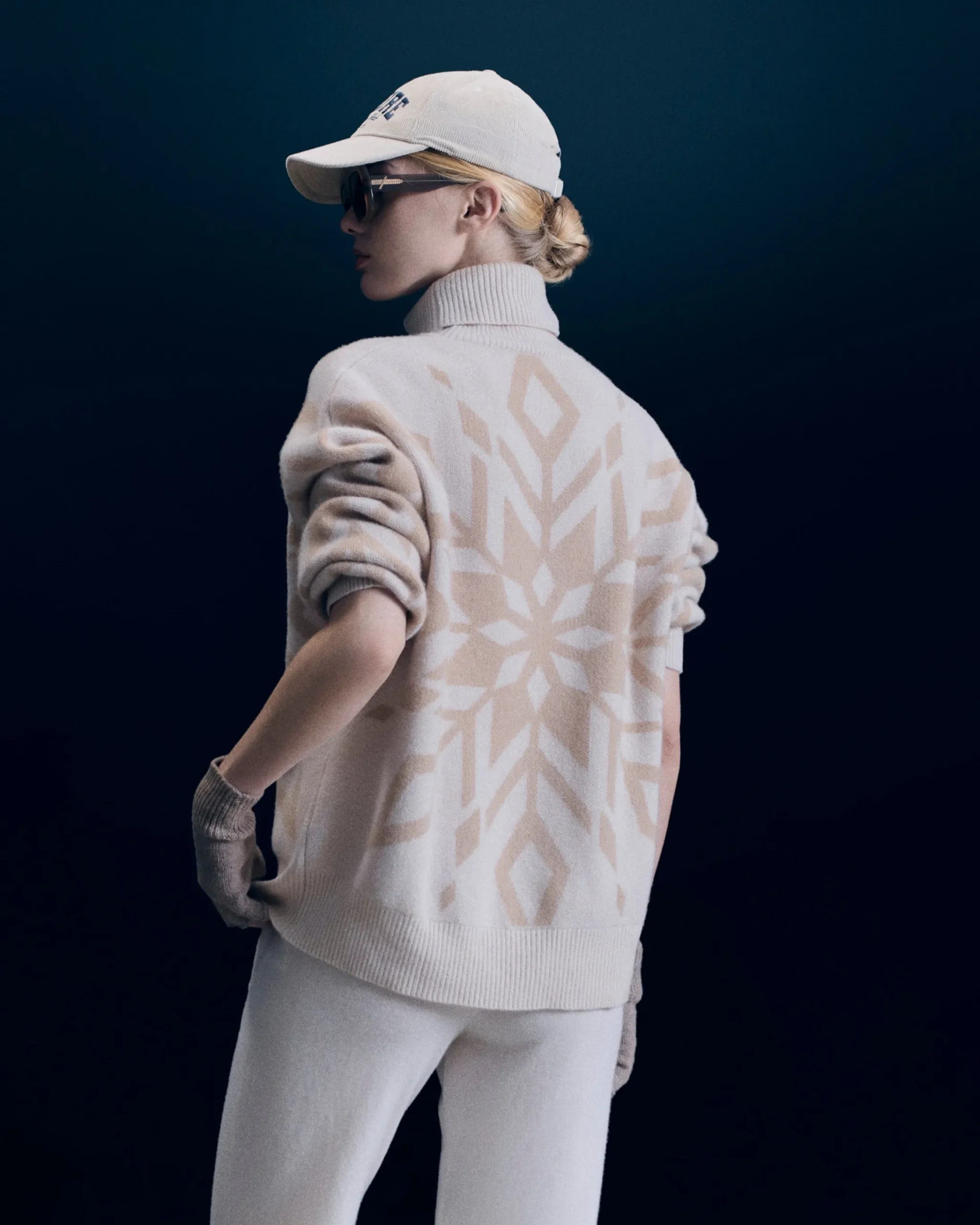 FROM FUTURE Pullover Collo dolcevita Fiocchi di neve Sabbiadeldeserto Flash Sale