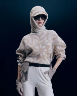 FROM FUTURE Pullover Collo dolcevita Fiocchi di neve Sabbiadeldeserto Flash Sale