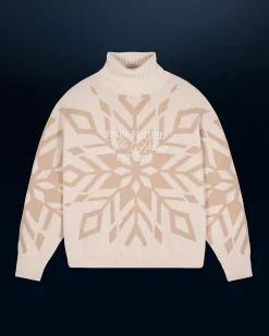 FROM FUTURE Pullover Collo dolcevita Fiocchi di neve Sabbiadeldeserto Flash Sale