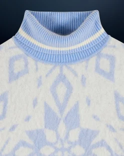 FROM FUTURE Pullover Collo dolcevita Hairy con Motivo Fiocchi di neve BabyBlue Store