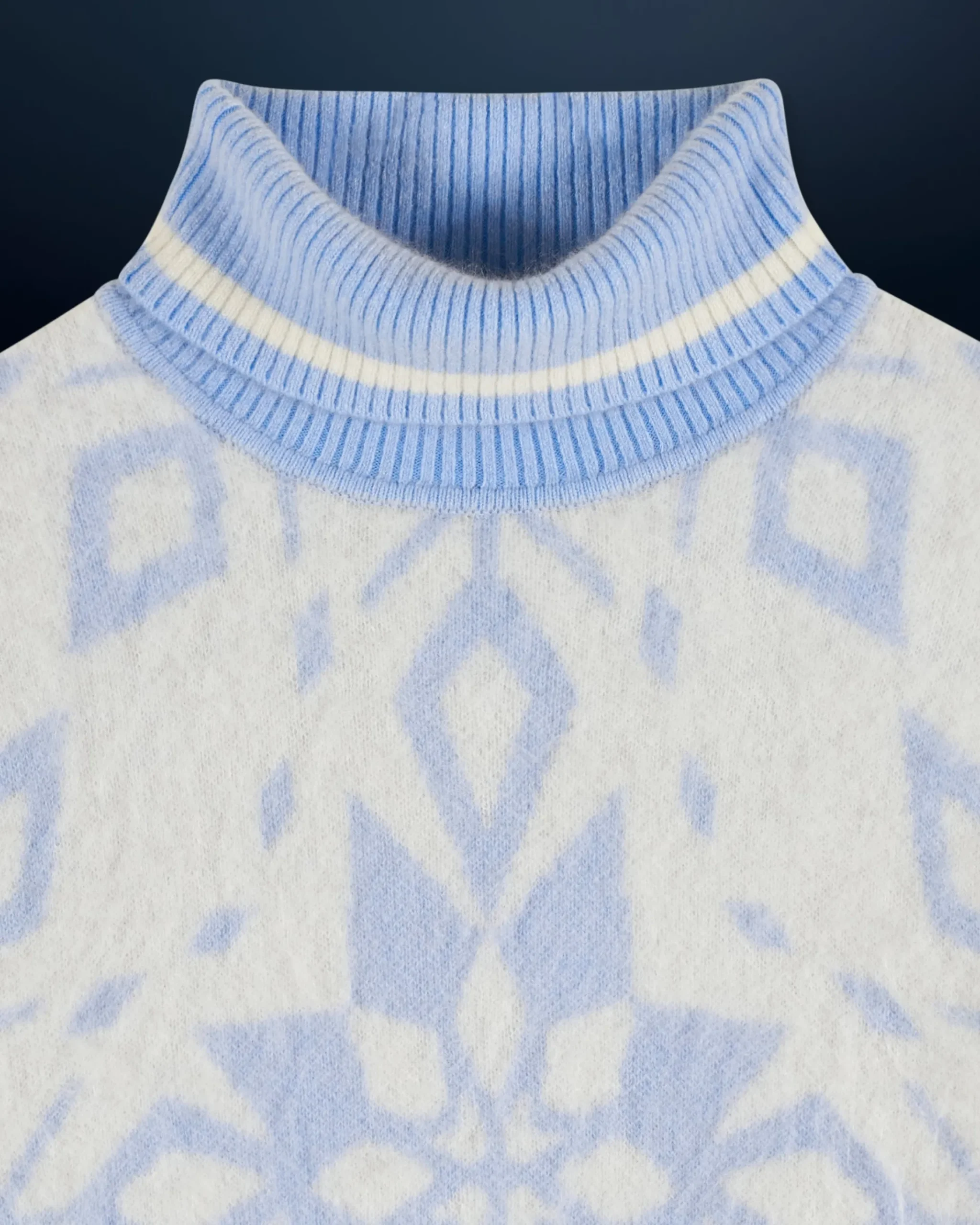 FROM FUTURE Pullover Collo dolcevita Hairy con Motivo Fiocchi di neve BabyBlue Store