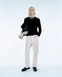 FROM FUTURE Pullover Scollo a V Nero Flash Sale