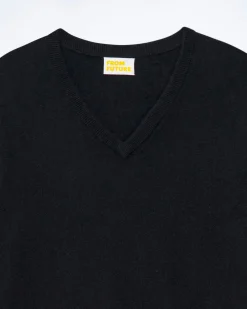 FROM FUTURE Pullover Scollo a V Nero Flash Sale