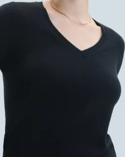 FROM FUTURE Pullover Scollo a V Basic Nero Sale