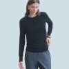 FROM FUTURE Pullover Scollo tondo Basic Nero Discount