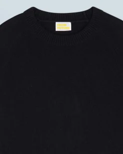 FROM FUTURE Pullover Scollo tondo Oversize Leggero Nero Best Sale