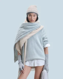 FROM FUTURE Sciarpa con frange A Maglia a trecce GrayStone Online