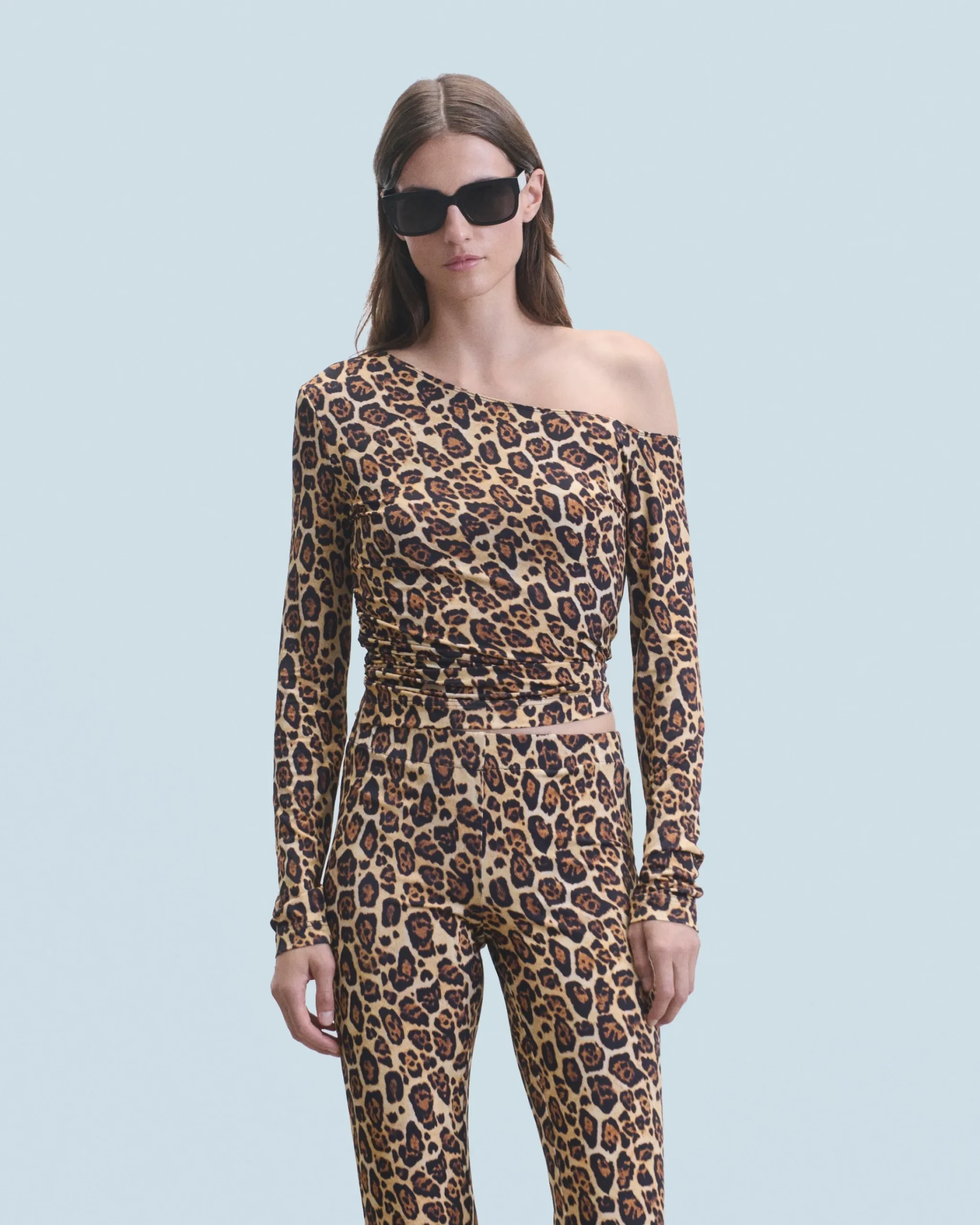 FROM FUTURE Top asimmetrico in jersey HotLeopard Outlet