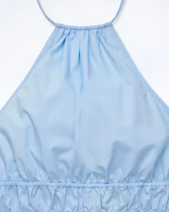 FROM FUTURE Top con Spallina Popeline BabyBlue Fashion