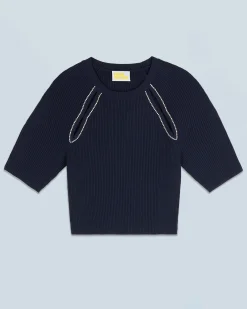 FROM FUTURE Top Maniche corte con Aperture e Ricami MarinaMilitare Outlet