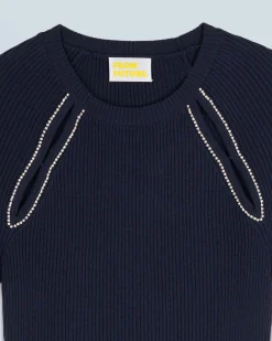 FROM FUTURE Top Maniche corte con Aperture e Ricami MarinaMilitare Outlet