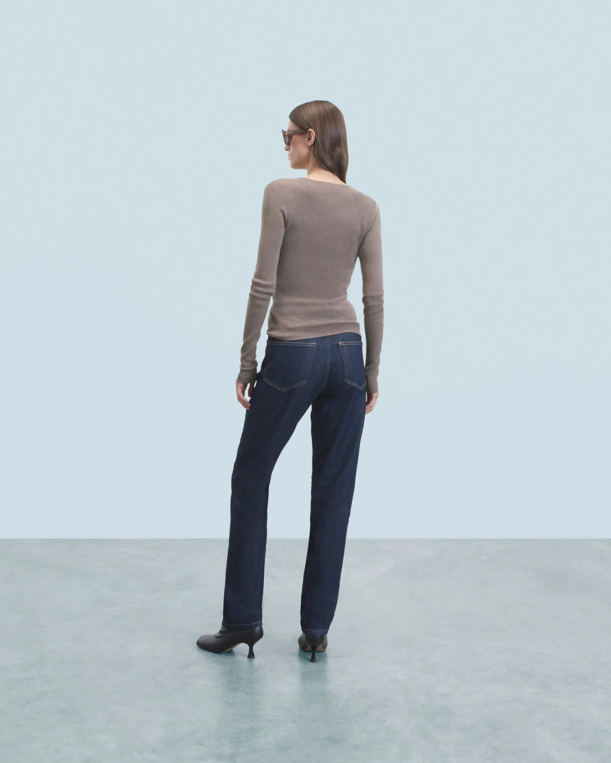 FROM FUTURE Top Maniche lunghe Taupe Best Sale