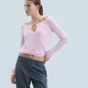 FROM FUTURE Top Maniche lunghe in Cashmere spazzolato FairyPink Cheap