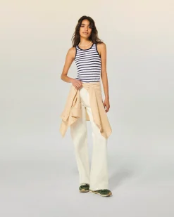 FROM FUTURE Top Spallina Ecru/blumarino Flash Sale