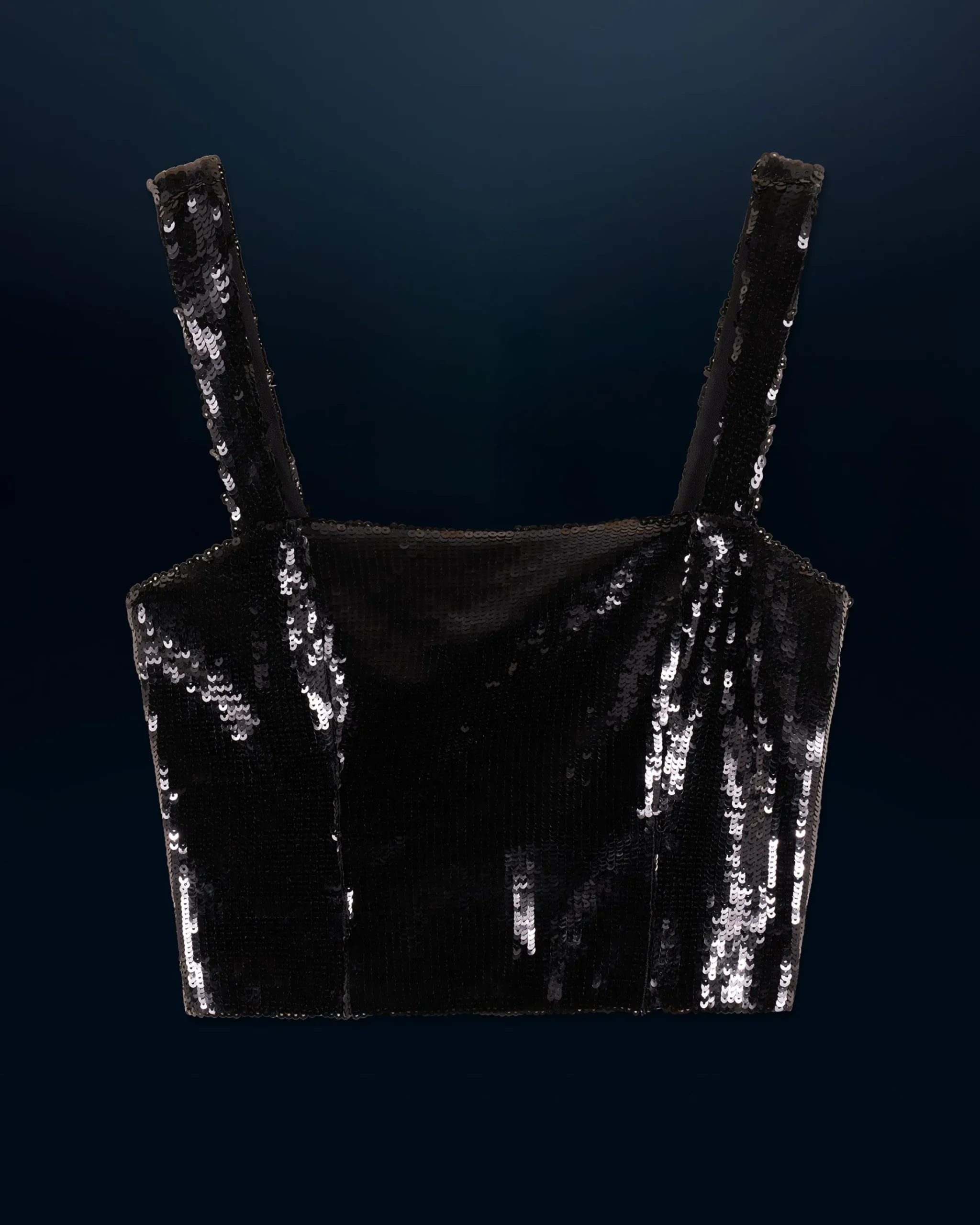 FROM FUTURE Top Spallina Lustrini Nero Best Sale