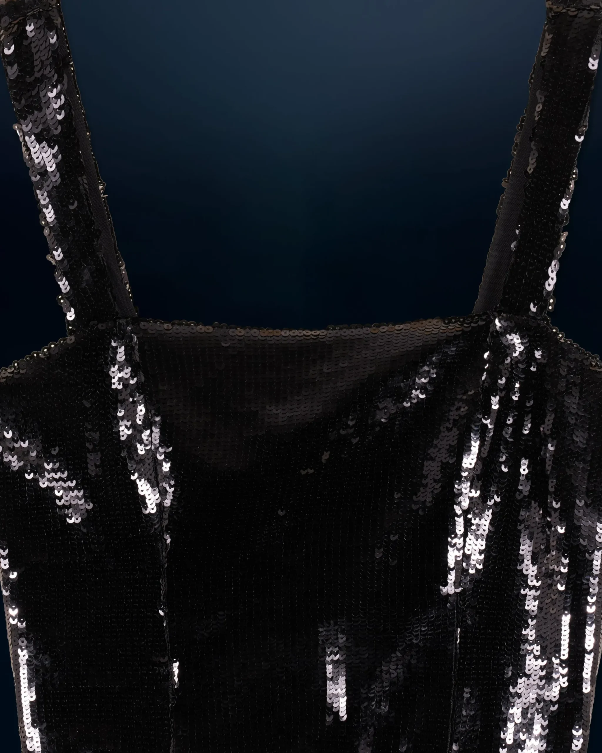 FROM FUTURE Top Spallina Lustrini Nero Best Sale